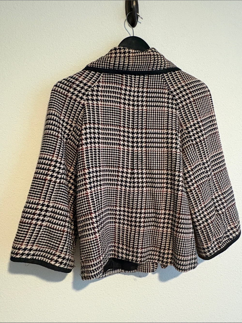 Plaid Swing Coat with Red Buttons - Picture 3 of 3